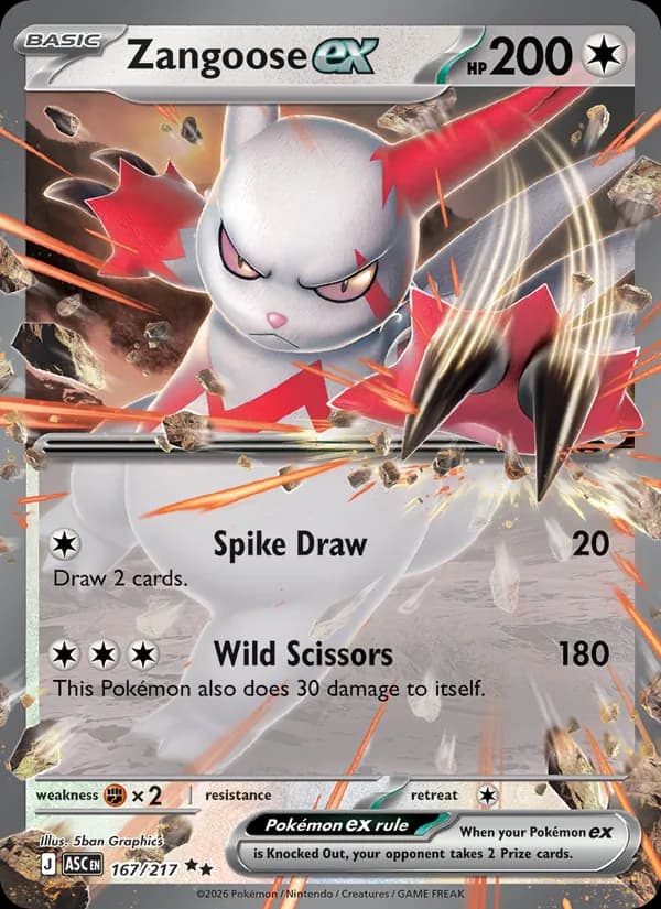 Zangoose ex — Ascended Heroes, Double rare