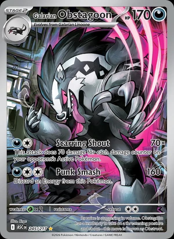 Galarian Obstagoon — Ascended Heroes, Illustration rare