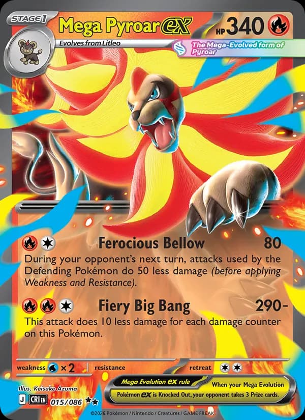 Mega Pyroar ex — Chaos Rising, Double rare