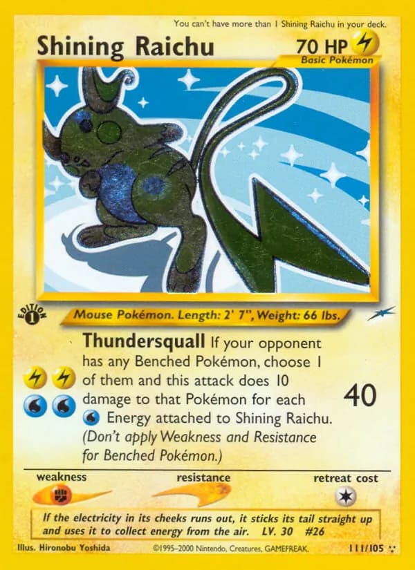 Shining Raichu — Neo Destiny, Rare