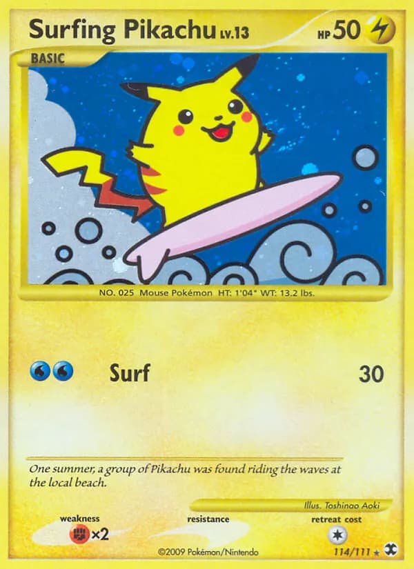 Surfing Pikachu — Rising Rivals, Rare