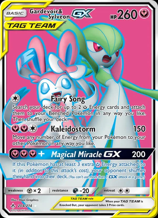 Gardevoir & Sylveon GX — Unbroken Bonds, Ultra Rare
