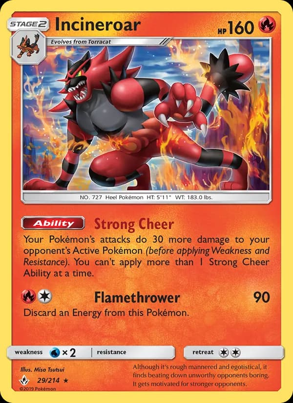 Incineroar — Unbroken Bonds, Rare