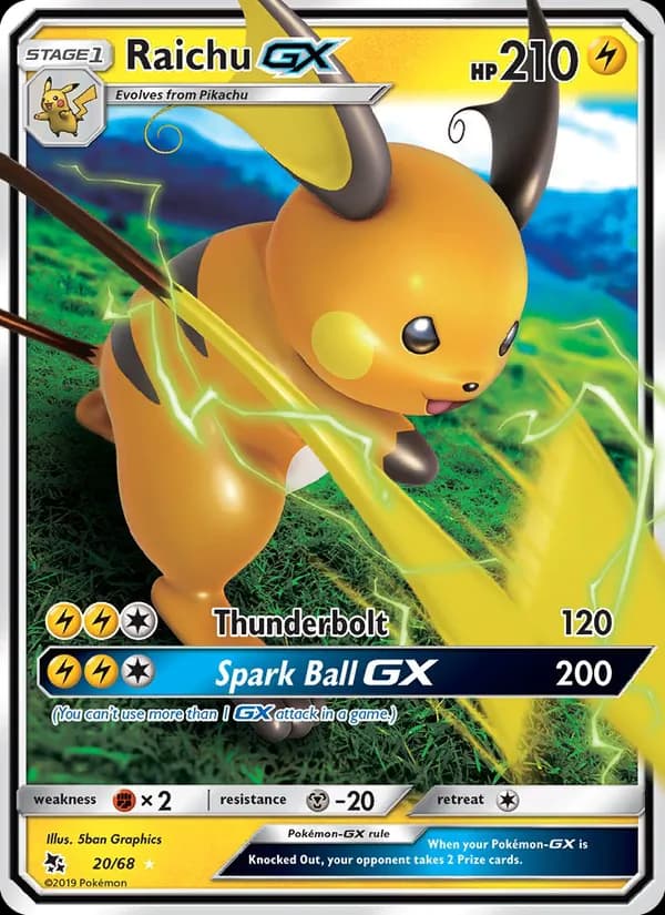 Raichu GX — Hidden Fates, Ultra Rare