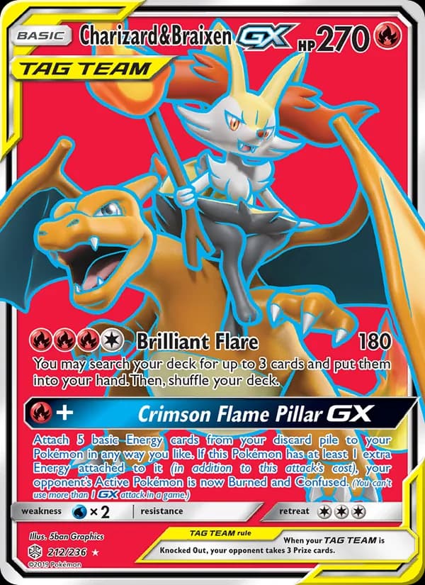 Charizard & Braixen GX — Cosmic Eclipse, Ultra Rare