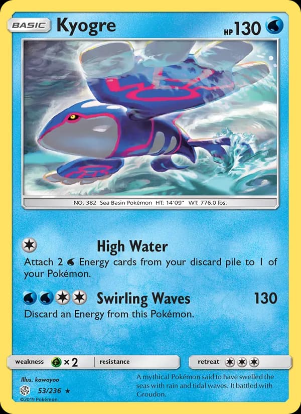 Kyogre — Cosmic Eclipse, Rare