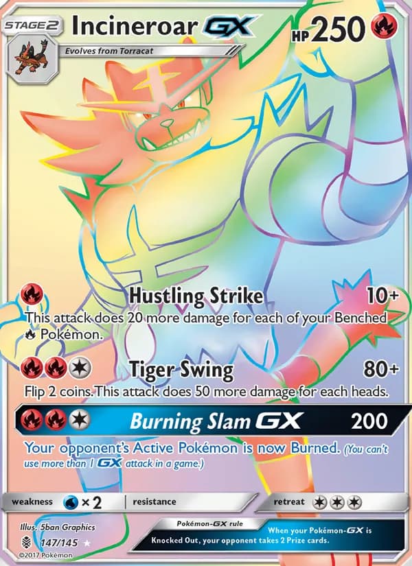 Incineroar GX — Guardians Rising, Secret Rare