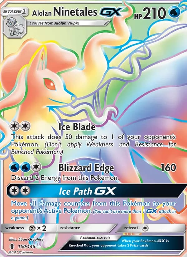 Alolan Ninetales GX — Guardians Rising, Secret Rare