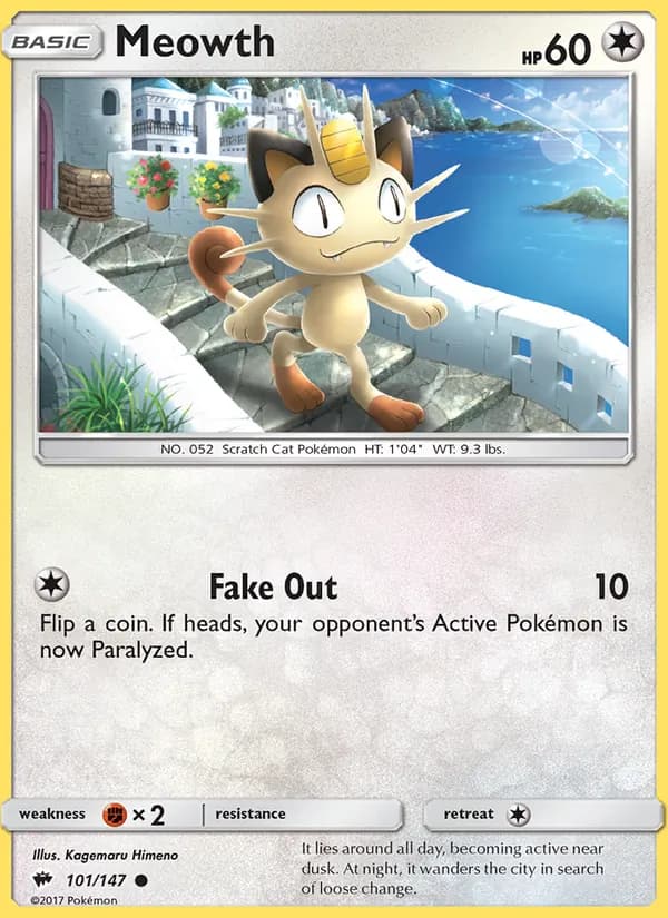 Meowth — Burning Shadows, Common