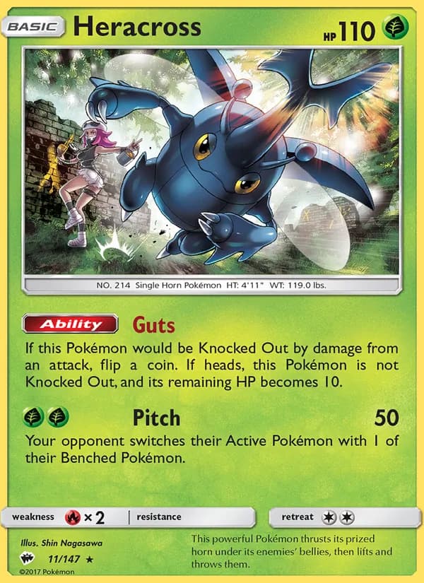 Heracross — Burning Shadows, Rare