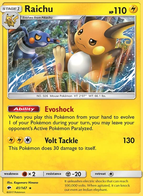 Raichu — Burning Shadows, Rare