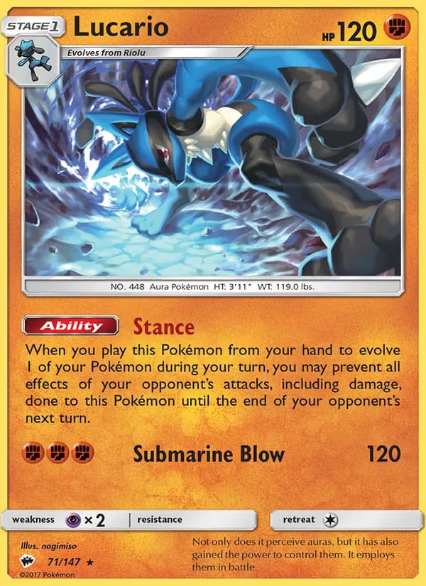 Lucario — Burning Shadows, Rare