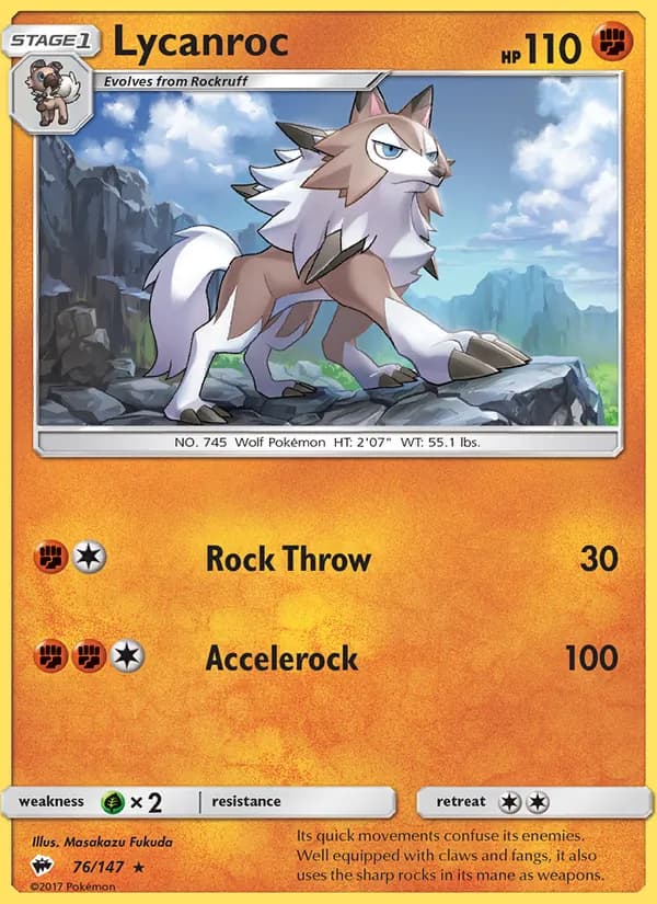 Lycanroc — Burning Shadows, Rare