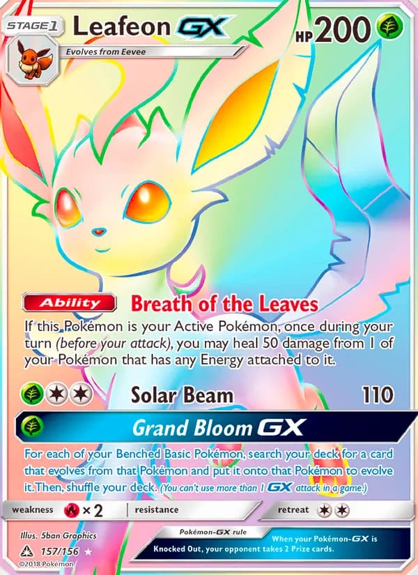Leafeon GX — Ultra Prism, Secret Rare