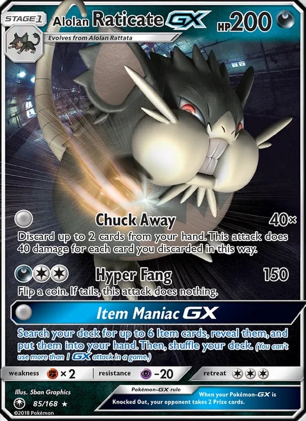 Alolan Raticate GX — Celestial Storm, Ultra Rare