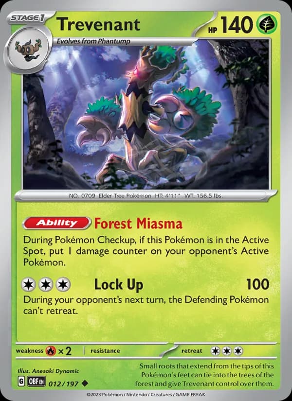 Trevenant — Obsidian Flames, Uncommon