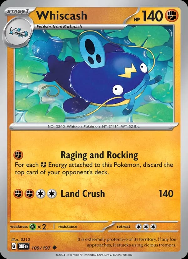 Whiscash — Obsidian Flames, Uncommon