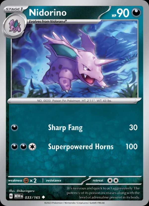 Nidorino — 151, Uncommon