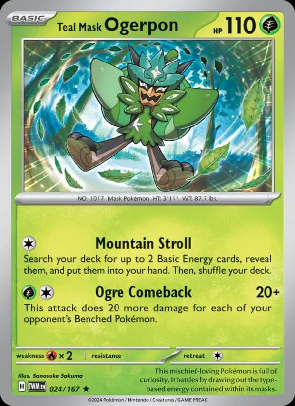 Teal Mask Ogerpon — Twilight Masquerade, Rare