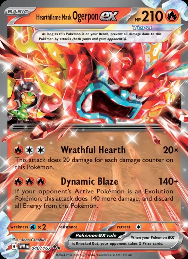 Hearthflame Mask Ogerpon ex — Twilight Masquerade, Double rare