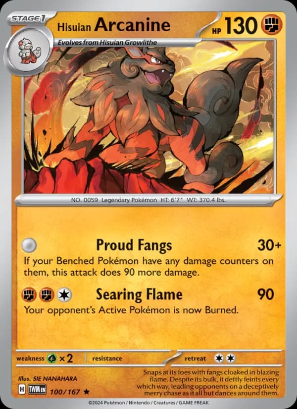 Hisuian Arcanine — Twilight Masquerade, Rare
