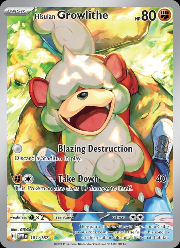 Hisuian Growlithe — Twilight Masquerade, Illustration rare