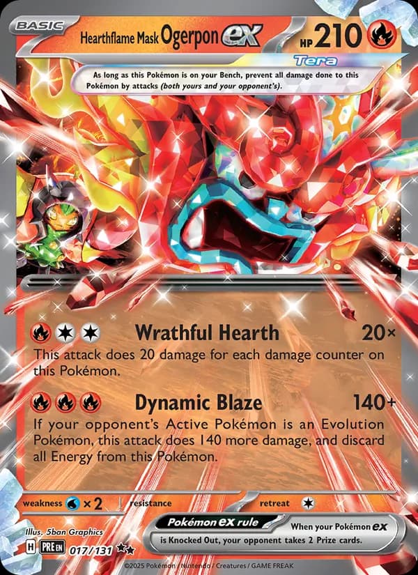 Hearthflame Mask Ogerpon ex — Prismatic Evolutions, Double rare