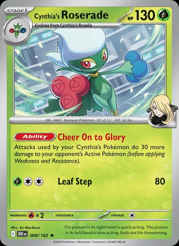 Cynthia's Roserade — Destined Rivals, Rare