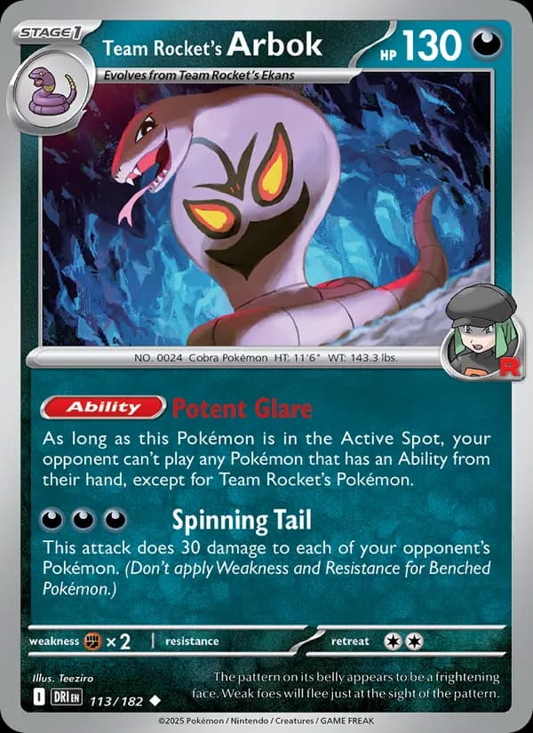 Team Rocket's Arbok — Destined Rivals, Uncommon