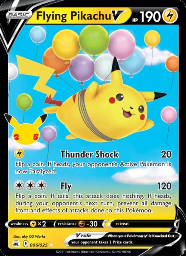 Flying Pikachu V — Celebrations, Holo Rare V