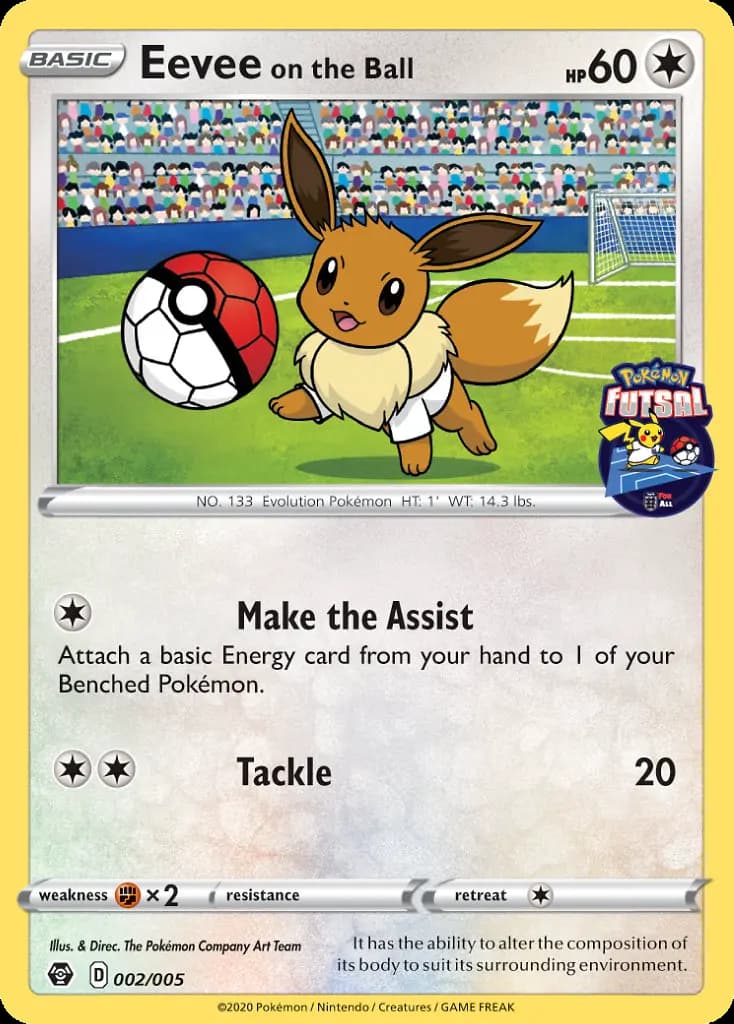 Eevee on the Ball — Pokémon Futsal 2020, None