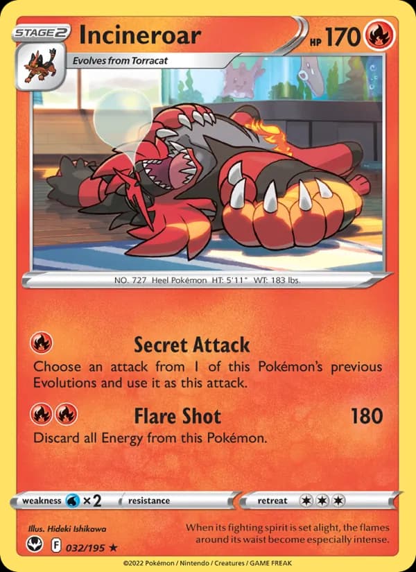 Incineroar — Silver Tempest, Rare
