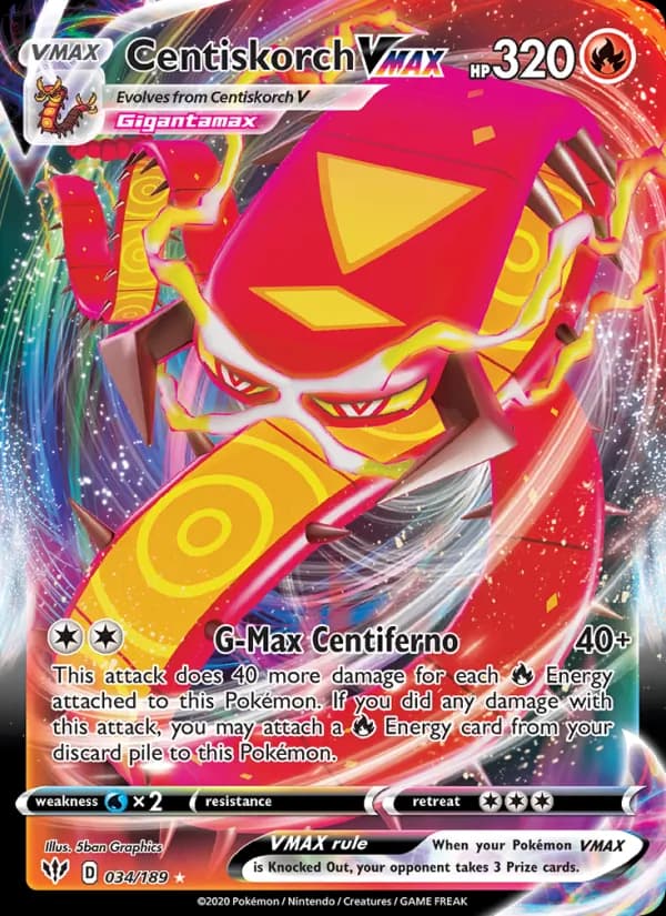 Centiskorch VMAX — Darkness Ablaze, Holo Rare VMAX