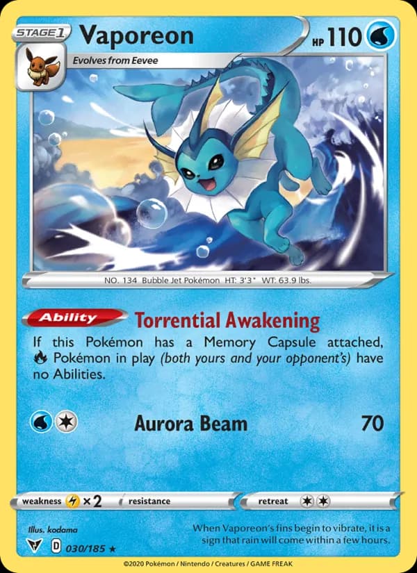 Vaporeon — Vivid Voltage, Rare