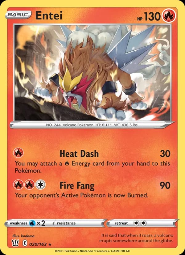 Entei — Battle Styles, Holo Rare