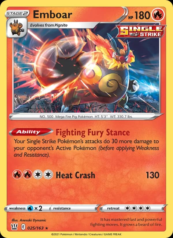 Emboar — Battle Styles, Holo Rare