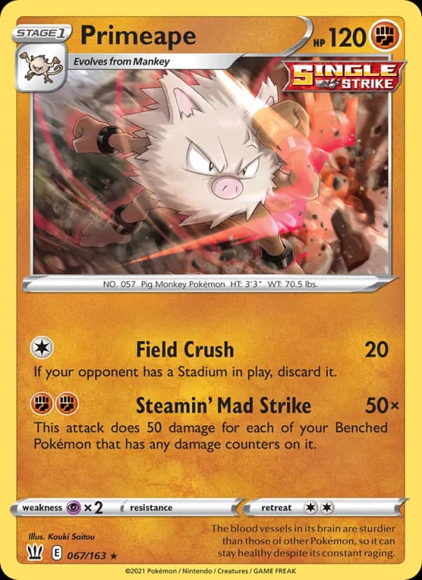 Primeape — Battle Styles, Rare