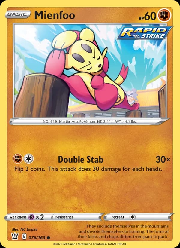 Mienfoo — Battle Styles, Common