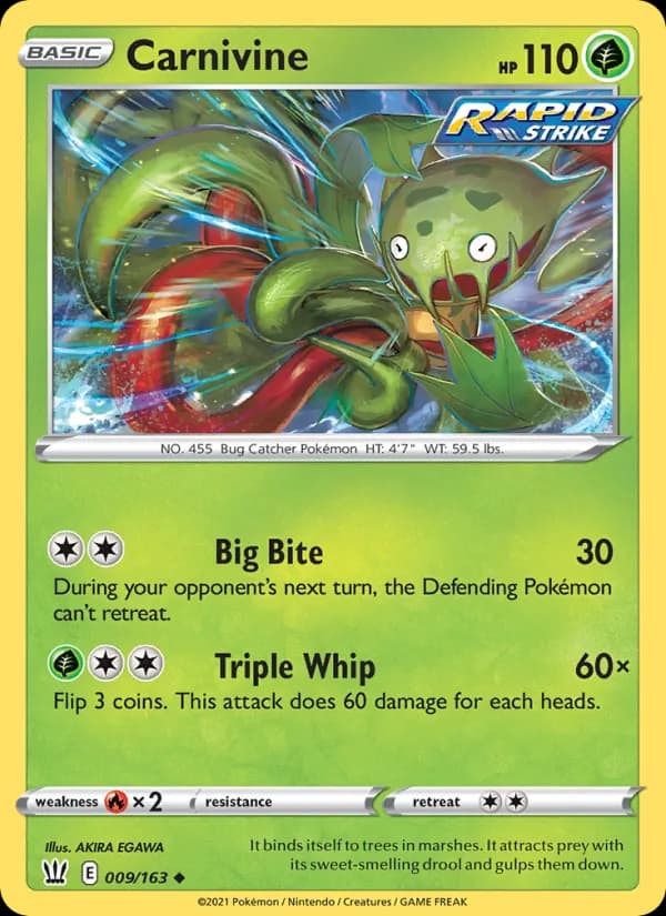 Carnivine — Battle Styles, Uncommon