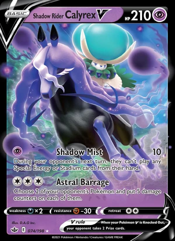 Shadow Rider Calyrex V — Chilling Reign, Holo Rare V