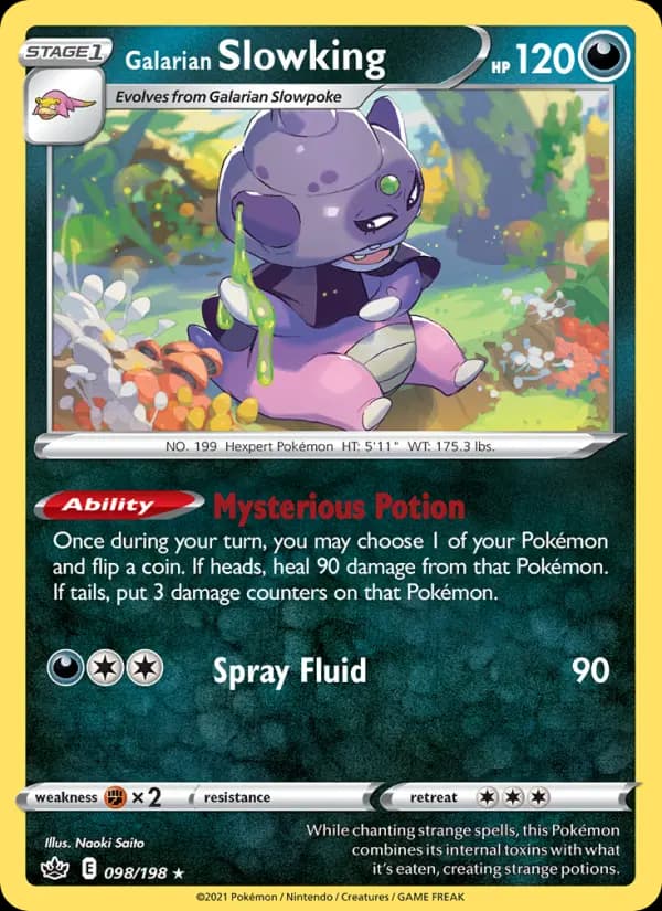 Galarian Slowking — Chilling Reign, Holo Rare
