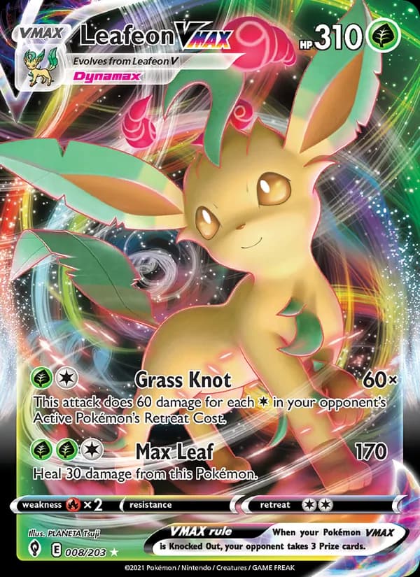 Leafeon VMAX — Evolving Skies, Holo Rare VMAX
