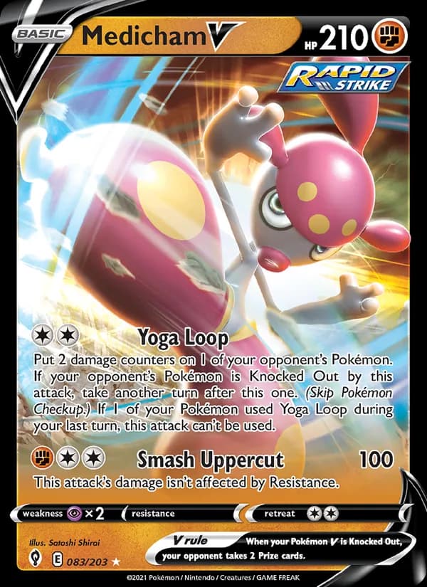 Medicham V — Evolving Skies, Holo Rare V