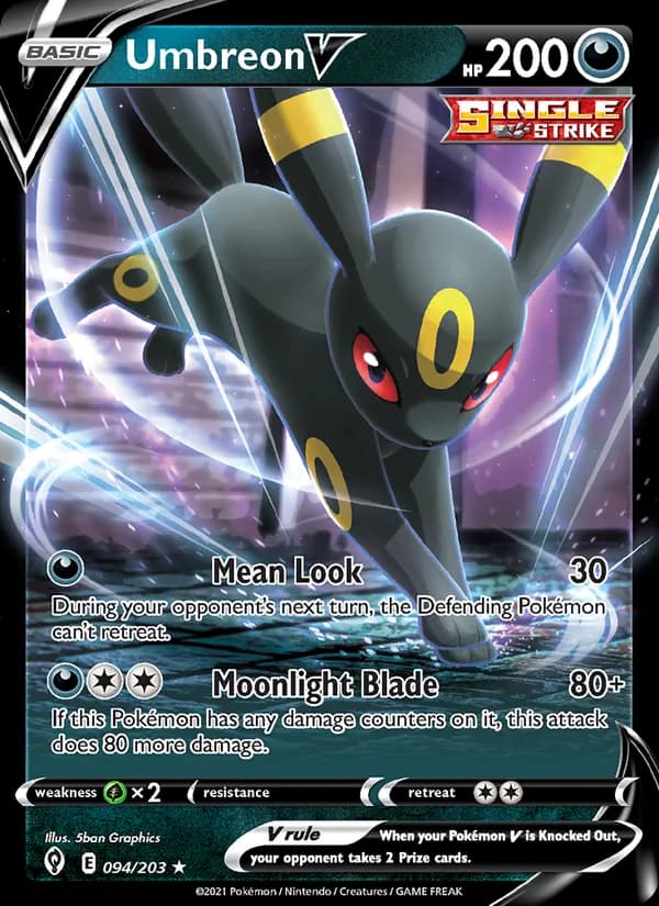 Umbreon V — Evolving Skies, Holo Rare V