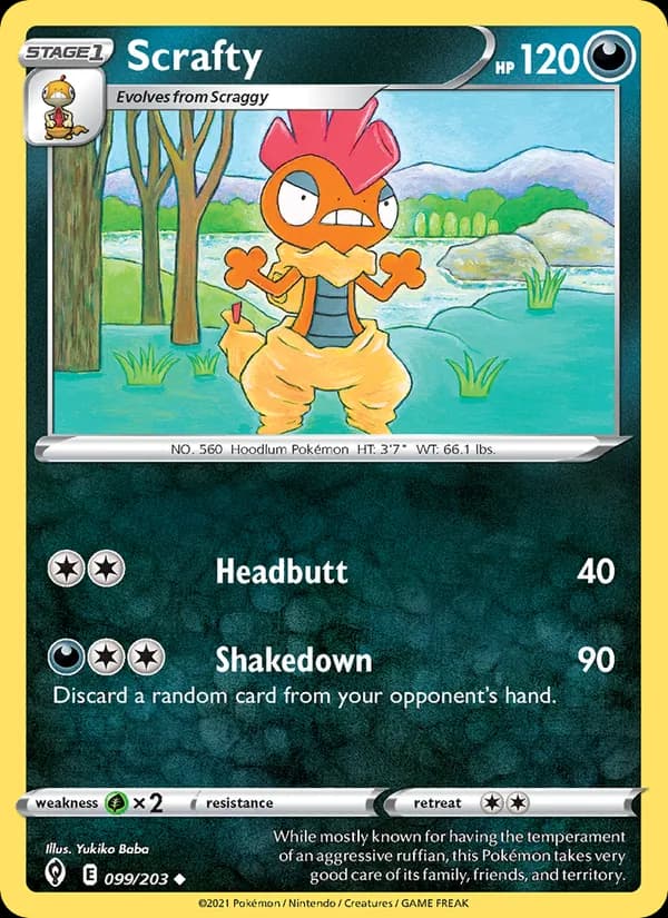Scrafty — Evolving Skies, Uncommon
