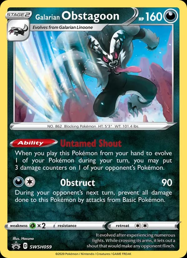 Galarian Obstagoon — SWSH Black Star Promos, None