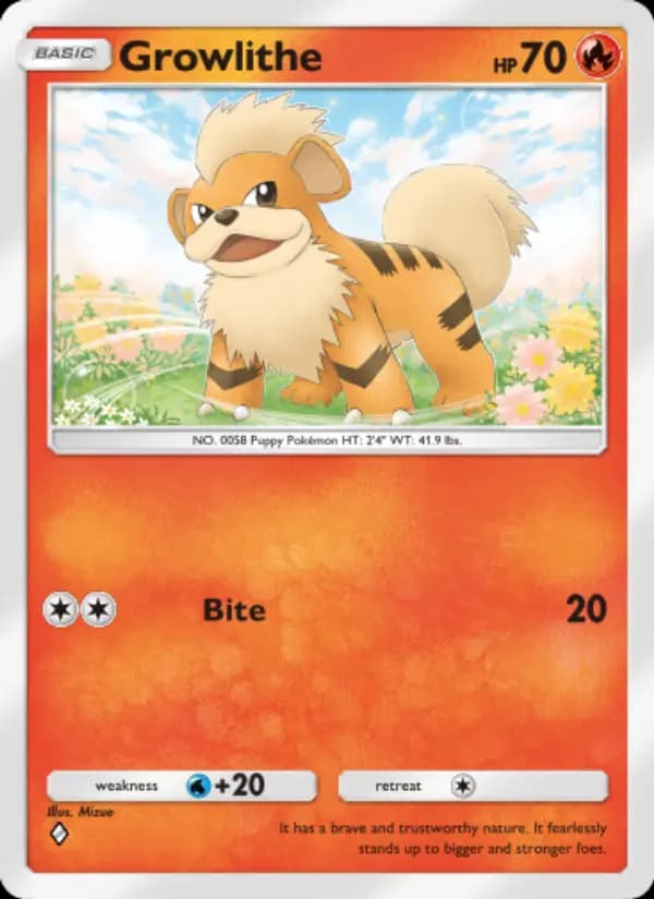 Growlithe — Genetic Apex, One Diamond