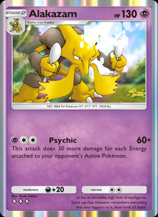 Alakazam — Genetic Apex, Three Diamond