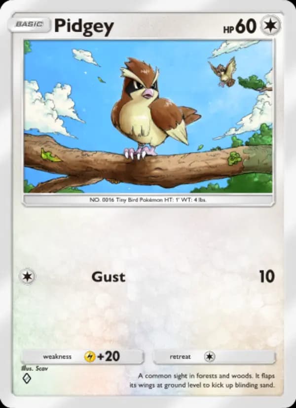 Pidgey — Genetic Apex, One Diamond