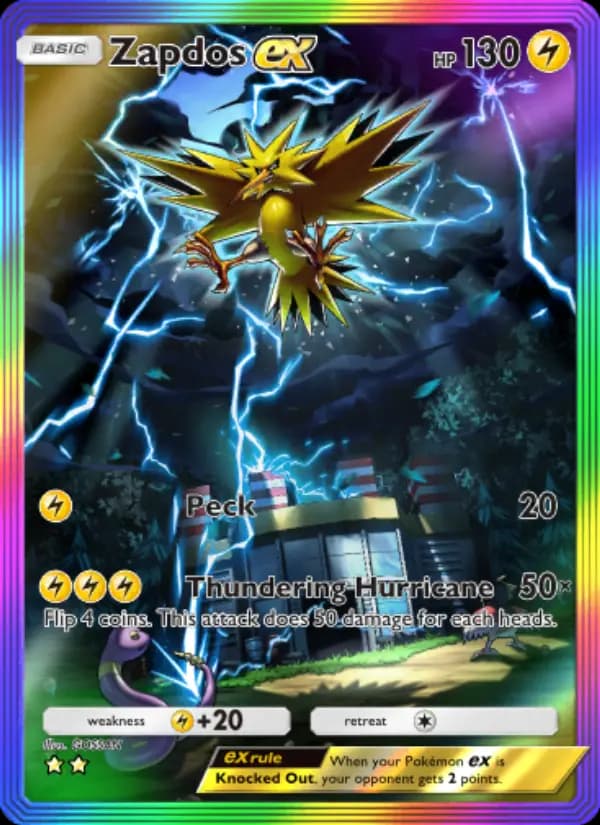 Zapdos ex — Genetic Apex, Two Star